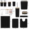 image28PC Bathroom Set  Gorgeous Pink Bathroom Set Bathroom Accessory Set Pink Shower Curtain Set with 5PC Shower CaddiesBlack