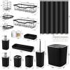 image28PC Bathroom Set  Gorgeous Pink Bathroom Set Bathroom Accessory Set Pink Shower Curtain Set with 5PC Shower CaddiesBlackSilver