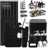 image28PC Bathroom Set  Gorgeous Pink Bathroom Set Bathroom Accessory Set Pink Shower Curtain Set with 5PC Shower CaddiesBlackSilver