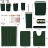 image28PC Bathroom Set  Gorgeous Pink Bathroom Set Bathroom Accessory Set Pink Shower Curtain Set with 5PC Shower CaddiesDark Green