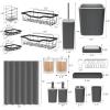 image28PC Bathroom Set  Gorgeous Pink Bathroom Set Bathroom Accessory Set Pink Shower Curtain Set with 5PC Shower CaddiesGreySilver