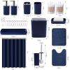 image28PC Bathroom Set  Gorgeous Pink Bathroom Set Bathroom Accessory Set Pink Shower Curtain Set with 5PC Shower CaddiesNavy BlueSilver