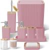image28PC Bathroom Set  Gorgeous Pink Bathroom Set Bathroom Accessory Set Pink Shower Curtain Set with 5PC Shower CaddiesPink