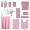 image28PC Bathroom Set  Gorgeous Pink Bathroom Set Bathroom Accessory Set Pink Shower Curtain Set with 5PC Shower CaddiesPink