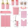 image28PC Bathroom Set  Gorgeous Pink Bathroom Set Bathroom Accessory Set Pink Shower Curtain Set with 5PC Shower CaddiesPinkGold