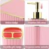 image28PC Bathroom Set  Gorgeous Pink Bathroom Set Bathroom Accessory Set Pink Shower Curtain Set with 5PC Shower CaddiesPinkGold