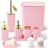 image28PC Bathroom Set  Gorgeous Pink Bathroom Set Bathroom Accessory Set Pink Shower Curtain Set with 5PC Shower CaddiesPinkGold
