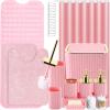 image28PC Bathroom Set  Gorgeous Pink Bathroom Set Bathroom Accessory Set Pink Shower Curtain Set with 5PC Shower CaddiesPinkGold