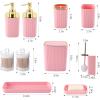 image28PC Bathroom Set  Gorgeous Pink Bathroom Set Bathroom Accessory Set Pink Shower Curtain Set with 5PC Shower CaddiesPinkGold