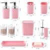 image28PC Bathroom Set  Gorgeous Pink Bathroom Set Bathroom Accessory Set Pink Shower Curtain Set with 5PC Shower CaddiesPinkSilver