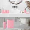 image28PC Bathroom Set  Gorgeous Pink Bathroom Set Bathroom Accessory Set Pink Shower Curtain Set with 5PC Shower CaddiesPinkSilver