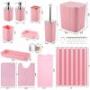 image28PC Bathroom Set  Gorgeous Pink Bathroom Set Bathroom Accessory Set Pink Shower Curtain Set with 5PC Shower CaddiesPinkSilver