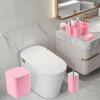 image28PC Bathroom Set  Gorgeous Pink Bathroom Set Bathroom Accessory Set Pink Shower Curtain Set with 5PC Shower CaddiesPinkSilver