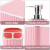 image28PC Bathroom Set  Gorgeous Pink Bathroom Set Bathroom Accessory Set Pink Shower Curtain Set with 5PC Shower CaddiesPinkSilver