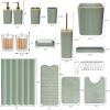 image28PC Bathroom Set  Gorgeous Pink Bathroom Set Bathroom Accessory Set Pink Shower Curtain Set with 5PC Shower CaddiesSage GreenGold
