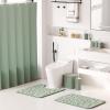 image28PC Bathroom Set  Gorgeous Pink Bathroom Set Bathroom Accessory Set Pink Shower Curtain Set with 5PC Shower CaddiesSage GreenSilver