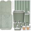 image28PC Bathroom Set  Gorgeous Pink Bathroom Set Bathroom Accessory Set Pink Shower Curtain Set with 5PC Shower CaddiesSage GreenSilver