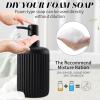 image8Piece Matte Black Bathroom Set  Luxury Resin Bathroom Accessories Sets Complete with Shower Curtain and Rugs Soap Dispenser Toothbrush Holder Cup Apothecary Jars ampamp TrayBlack