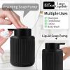 image8Piece Matte Black Bathroom Set  Luxury Resin Bathroom Accessories Sets Complete with Shower Curtain and Rugs Soap Dispenser Toothbrush Holder Cup Apothecary Jars ampamp TrayBlack