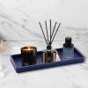 image8Piece Matte Black Bathroom Set  Luxury Resin Bathroom Accessories Sets Complete with Shower Curtain and Rugs Soap Dispenser Toothbrush Holder Cup Apothecary Jars ampamp TrayNavy Blue