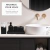 image8Piece Matte Black Bathroom Set  Luxury Resin Bathroom Accessories Sets Complete with Shower Curtain and Rugs Soap Dispenser Toothbrush Holder Cup Apothecary Jars ampamp TrayBlack