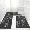 imageBathroom Rugs Sets 3 Piece Non Slip Washable Super Absorbent Stain Resistant Quick Dry Thin with UShaped Toilet Bath Mats for Bathroom Restroom Toilet Shower Tub Gray