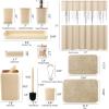 imageBathroom SetBathroom Sets with Shower Curtain and Rugs Sequin Shower Curtain Set Orange Bathroom Rugs Sets Bathroom DecorBeige