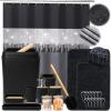 imageBathroom SetBathroom Sets with Shower Curtain and Rugs Sequin Shower Curtain Set Orange Bathroom Rugs Sets Bathroom DecorBlack