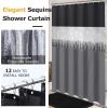 imageBathroom SetBathroom Sets with Shower Curtain and Rugs Sequin Shower Curtain Set Orange Bathroom Rugs Sets Bathroom DecorBlack