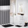 imageBathroom SetBathroom Sets with Shower Curtain and Rugs Sequin Shower Curtain Set Orange Bathroom Rugs Sets Bathroom DecorBlack