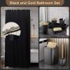 imageBathroom SetBathroom Sets with Shower Curtain and Rugs Sequin Shower Curtain Set Orange Bathroom Rugs Sets Bathroom DecorBlack6