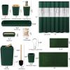imageBathroom SetBathroom Sets with Shower Curtain and Rugs Sequin Shower Curtain Set Orange Bathroom Rugs Sets Bathroom DecorDark Green