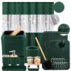 imageBathroom SetBathroom Sets with Shower Curtain and Rugs Sequin Shower Curtain Set Orange Bathroom Rugs Sets Bathroom DecorDark Green