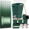 imageBathroom SetBathroom Sets with Shower Curtain and Rugs Sequin Shower Curtain Set Orange Bathroom Rugs Sets Bathroom DecorDark Green