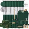 imageBathroom SetBathroom Sets with Shower Curtain and Rugs Sequin Shower Curtain Set Orange Bathroom Rugs Sets Bathroom DecorDark Green