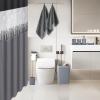 imageBathroom SetBathroom Sets with Shower Curtain and Rugs Sequin Shower Curtain Set Orange Bathroom Rugs Sets Bathroom DecorGrey