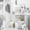 imageBathroom SetBathroom Sets with Shower Curtain and Rugs Sequin Shower Curtain Set Orange Bathroom Rugs Sets Bathroom DecorGrey Leaves