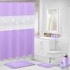 imageBathroom SetBathroom Sets with Shower Curtain and Rugs Sequin Shower Curtain Set Orange Bathroom Rugs Sets Bathroom DecorLight Purple