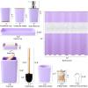 imageBathroom SetBathroom Sets with Shower Curtain and Rugs Sequin Shower Curtain Set Orange Bathroom Rugs Sets Bathroom DecorLight Purple