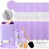 imageBathroom SetBathroom Sets with Shower Curtain and Rugs Sequin Shower Curtain Set Orange Bathroom Rugs Sets Bathroom DecorLight Purple
