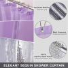 imageBathroom SetBathroom Sets with Shower Curtain and Rugs Sequin Shower Curtain Set Orange Bathroom Rugs Sets Bathroom DecorLight Purple