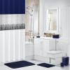 imageBathroom SetBathroom Sets with Shower Curtain and Rugs Sequin Shower Curtain Set Orange Bathroom Rugs Sets Bathroom DecorNavy Blue
