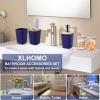 imageBathroom SetBathroom Sets with Shower Curtain and Rugs Sequin Shower Curtain Set Orange Bathroom Rugs Sets Bathroom DecorNavy Blue
