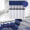imageBathroom SetBathroom Sets with Shower Curtain and Rugs Sequin Shower Curtain Set Orange Bathroom Rugs Sets Bathroom DecorNavy Blue