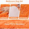 imageBathroom SetBathroom Sets with Shower Curtain and Rugs Sequin Shower Curtain Set Orange Bathroom Rugs Sets Bathroom DecorOrange