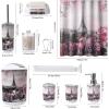 imageBathroom SetBathroom Sets with Shower Curtain and Rugs Sequin Shower Curtain Set Orange Bathroom Rugs Sets Bathroom DecorPink Paris