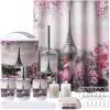 imageBathroom SetBathroom Sets with Shower Curtain and Rugs Sequin Shower Curtain Set Orange Bathroom Rugs Sets Bathroom DecorPink Paris