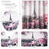 imageBathroom SetBathroom Sets with Shower Curtain and Rugs Sequin Shower Curtain Set Orange Bathroom Rugs Sets Bathroom DecorPink Paris1