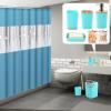 imageBathroom SetBathroom Sets with Shower Curtain and Rugs Sequin Shower Curtain Set Orange Bathroom Rugs Sets Bathroom DecorTeal Blue