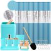 imageBathroom SetBathroom Sets with Shower Curtain and Rugs Sequin Shower Curtain Set Orange Bathroom Rugs Sets Bathroom DecorTeal Blue